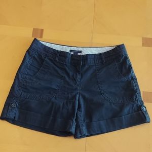 Tommy Hilfiger Black Cuffed Cotton Shorts Size 2